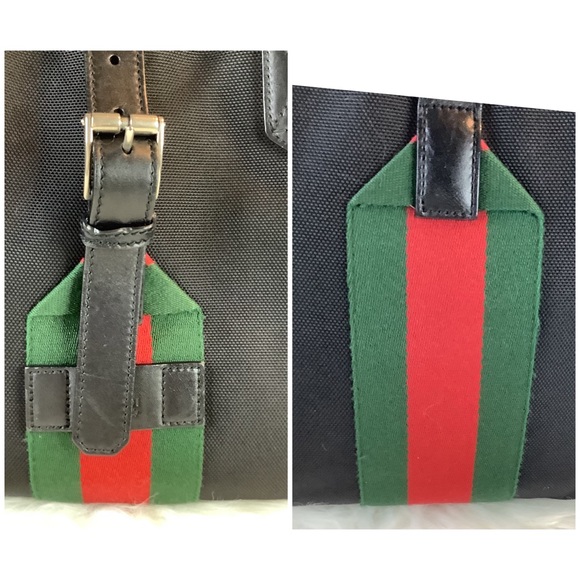 🖤GUCCI 337070 Techno with Web Detail Black Canvas ToTE🖤GENDERLESS - Picture 11 of 12